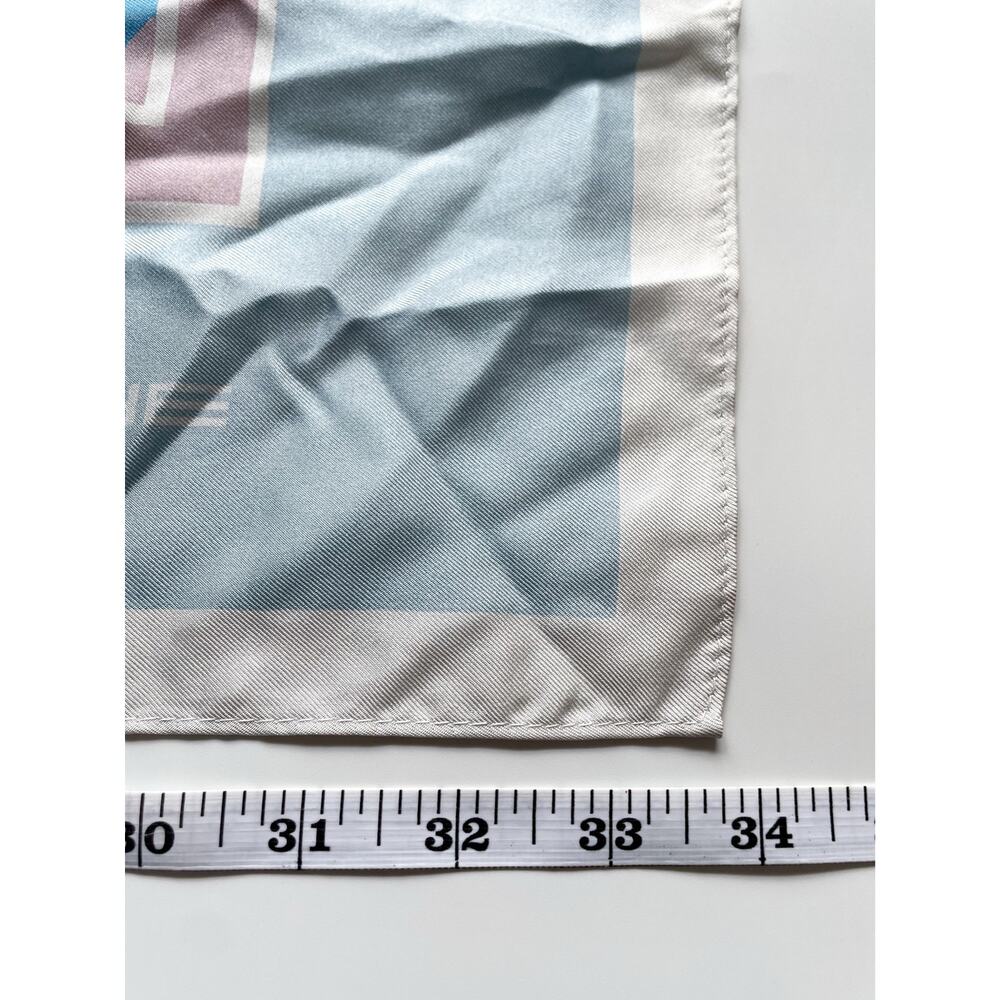 Porsche Taycan Silk Driving Scarf Limited Edition Blue & Pink 34" Square - Picture 5 of 6